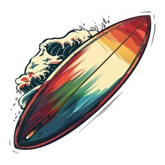 Wall Mural - Surfboard with a Splash of Water