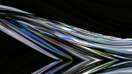 Wall Mural - Abstract gradient wave chromatic dispersion spectral effect. 3d rendering