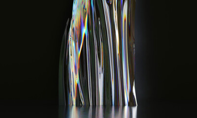 Wall Mural - Abstract gradient wave chromatic dispersion spectral effect. 3d rendering