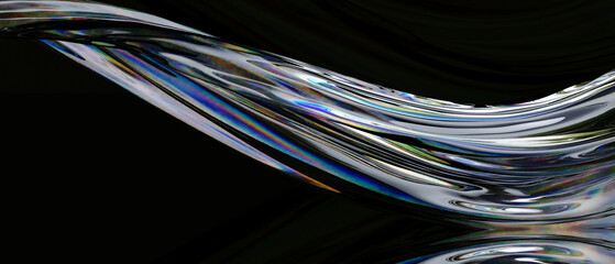 Wall Mural - Abstract gradient wave chromatic dispersion spectral effect. 3d rendering