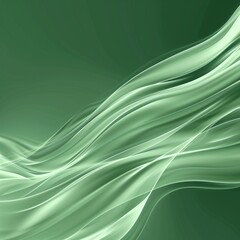 Poster - A green background with soft waves and curves, creating an elegant and flowing design.