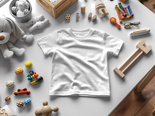 Wall Mural - Kids white Shirt Mockup for Shirt Design, generated ai