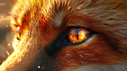 Poster - Fiery Fox Eye Close Up