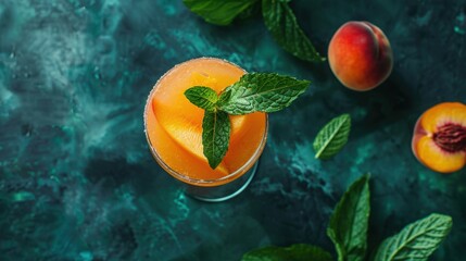 Canvas Print - A close up of a glass of orange juice