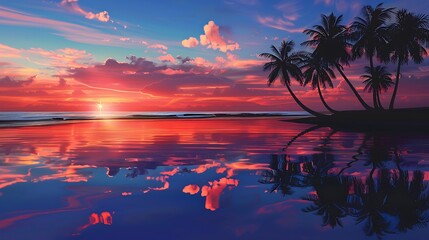 Wall Mural - Sunset Reflections in Paradise