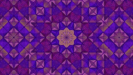 Fototapete - Star-like geometric pattern of intersecting shapes. 3d rendering loop animation