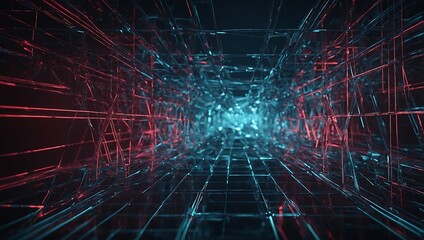 Futuristic wireframe background with plexus network effect