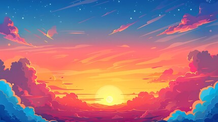 Poster - Sunset Above the Clouds