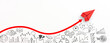 © Worawut - Red paper plane with red arrow and business strategy on white background, Business success, innovation and solution concept