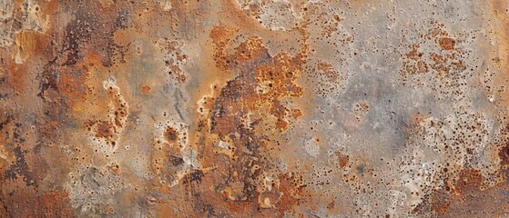 Panoramic close-up, high detail scan of light rusty texture, Generative AI