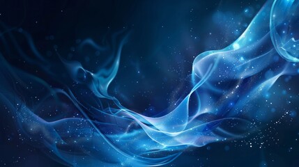 Abstract technology blue background with 3d particles: futuristic concept of blue wave shapes, digital particle waves, and innovative tech patterns for modern tech designs and digital interfaces.


