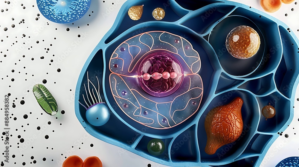 Educational diagram of plant cell structure showing organelles like ...