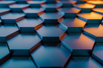 Wall Mural - A close up of a pattern of hexagons futuristic abstract background