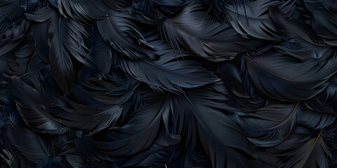 Wall Mural - decoration pattern texture black feather