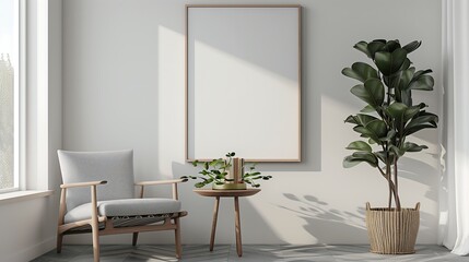 Poster - living room frame mockup