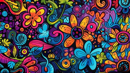 Poster - doodle art background colorfull