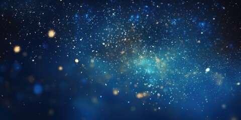 Poster - Abstract Blue and Gold Sparkle Background