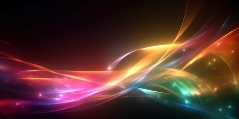 Wall Mural - Abstract Colorful Glowing Waves