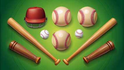 baseball icon set