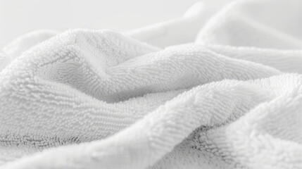 Poster - White, soft cotton towel with a textured surface