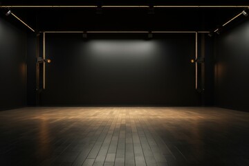 Wall Mural - Spotlight flooring lighting black.