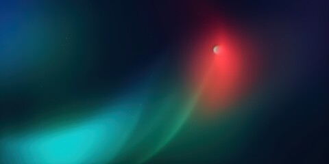 Wall Mural - Abstract Art with Red and Green Aurora Borealis