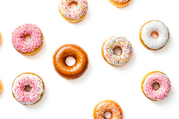 Poster - Assorted Donuts on White Background