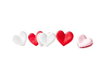 Sticker - White and Red Hearts on White Background