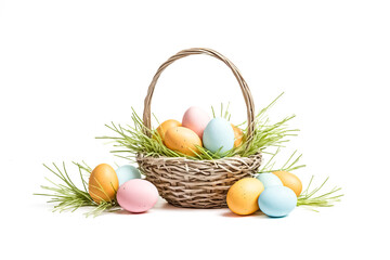 Poster - Easter Basket With Colorful Eggs