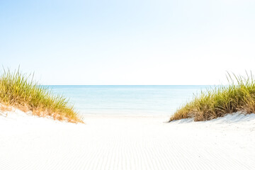 Wall Mural - White Sand Beach and Blue Ocean