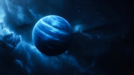 Wall Mural - background Neptune's on deep space and nebula