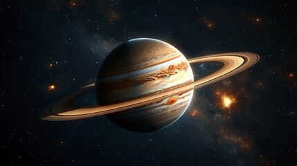 Wall Mural - background Saturn on deep space and nebula