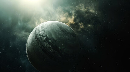 Wall Mural - background Saturn on deep space and nebula
