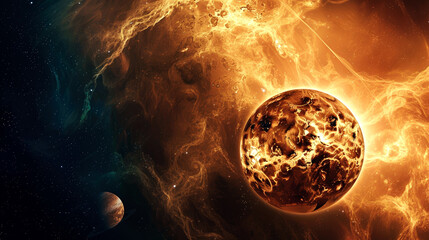 Wall Mural - background venus on deep space and nebula