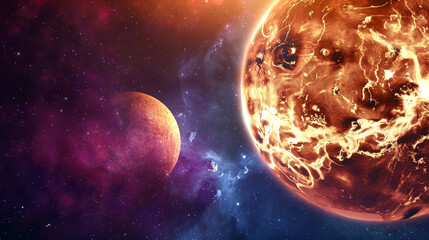 Wall Mural - background venus on deep space and nebula