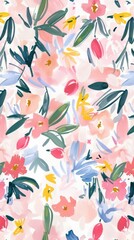 Sticker - Floral pattern graphics painting blossom.