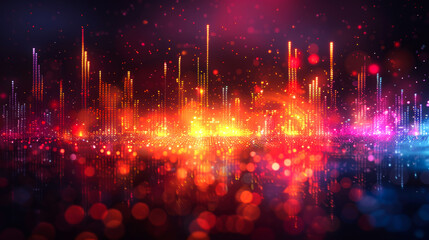 Poster - background digital colorful of equalizer for music