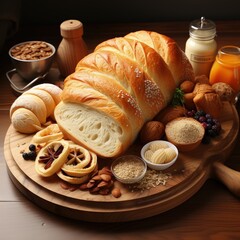 Wall Mural - Artisanal Bakery Menu Featuring a Variety of Fresh Toasted Bread