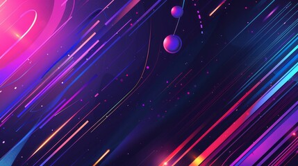 Wall Mural - Ultra-futuristic tech abstract background: high-tech digital visualization with dynamic geometric shapes, neon glow, and advanced technology elements, ideal for cutting-edge tech projects, sci-fi them