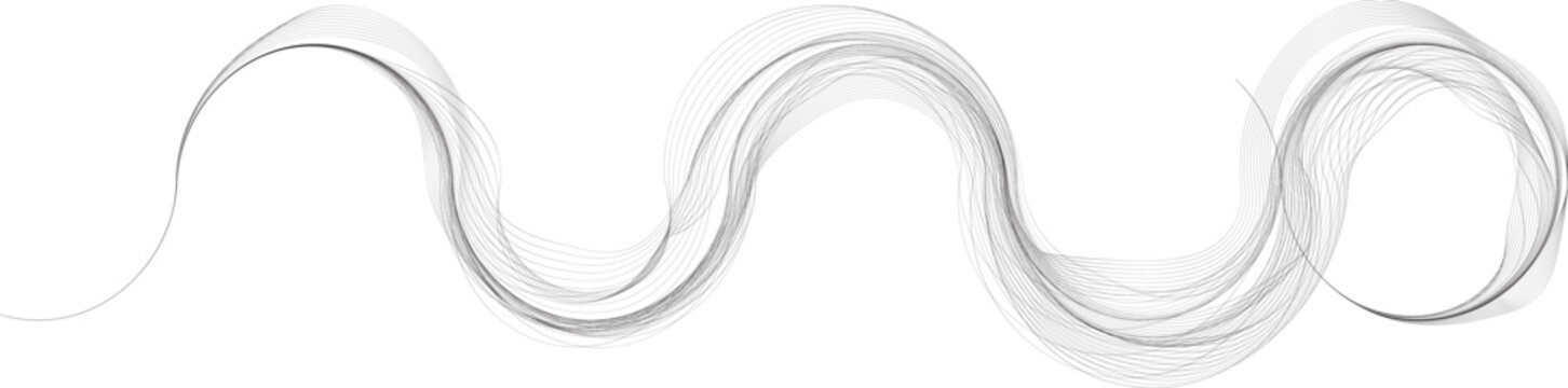 Abstract flow linear fluid round shapes .Curved lines pattern . Music sound wave . Vector illustration