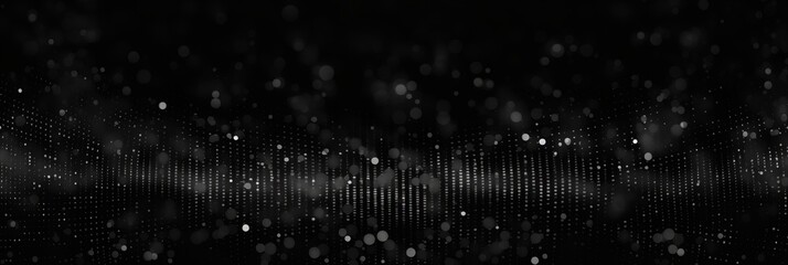 Sticker - Abstract Black and White Background with Glowing Particles