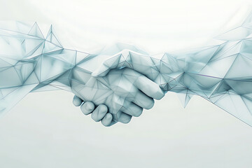 Conceptual image of two people shaking hands. 3d render