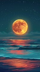 Wall Mural - Full moon astronomy outdoors nature.