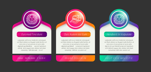 Poster - Infographic template with icons and 3 options or steps. Can be used for workflow in vertical layout, diagram, banner, webdesign. Vector illustration design