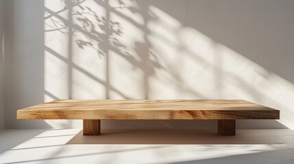 Canvas Print - Wooden Platform in a Sunlit Room