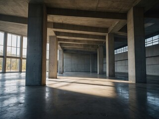 Poster - Light-Flooded Concrete Open Space