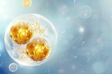 Aufkleber - Abstract bubbles with liquid oil and water, capturing dynamic reflections and glowing light in a modern, fluid design