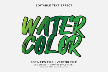 Poster - Watercolor text effect editable vector