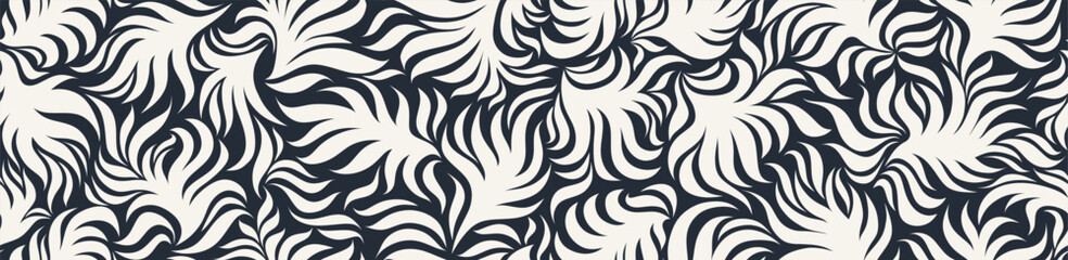 Wall Mural - Abstract palm leaf seamless pattern.	