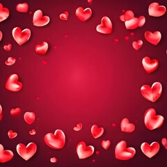 Wall Mural - valentine background with hearts